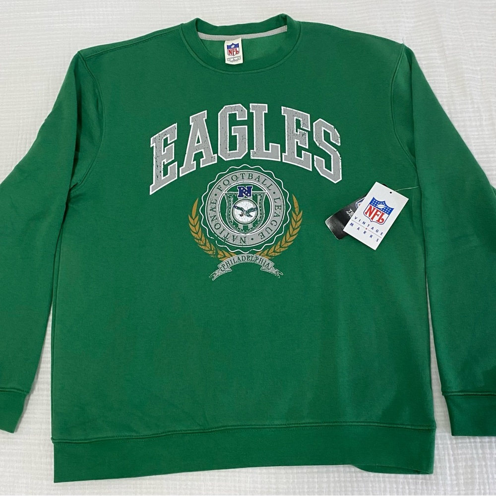 NFL Green Eagles Crewneck Sweatshirt with Crest